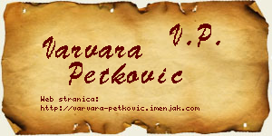 Varvara Petković vizit kartica